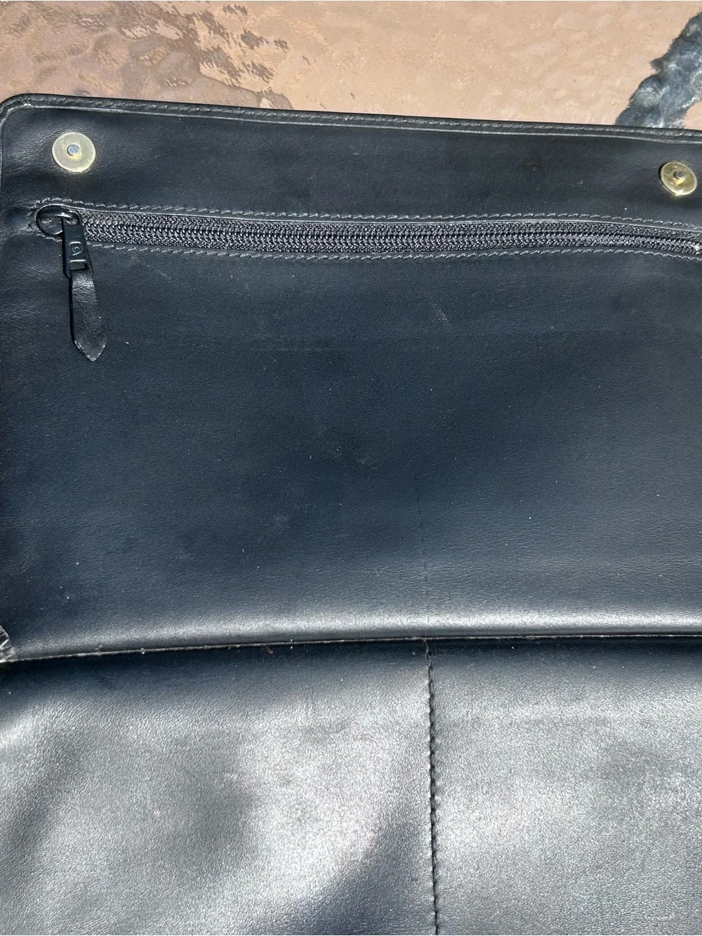 Vintage Dunhill Unisex Business Bag 1990s Clutch Wristlet Leather Black Y2K